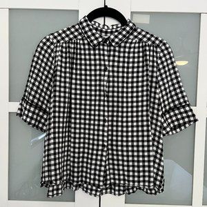 Zara Tops Zara Gingham Cropped Shirt